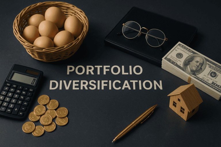 Hand holding a pie chart depicting diversified investment portfolio with various allocations.