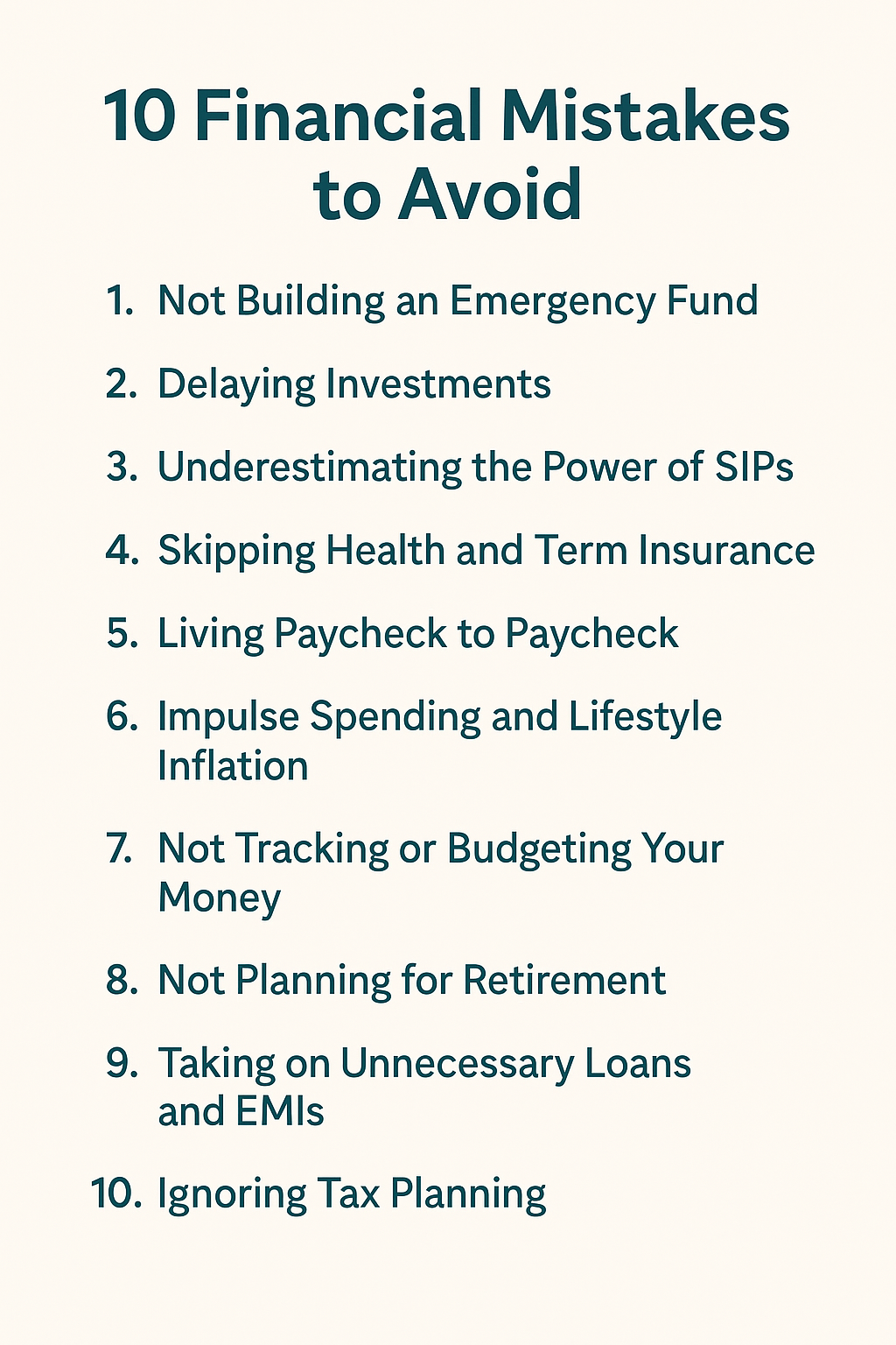 Top 10 Financial Mistakes