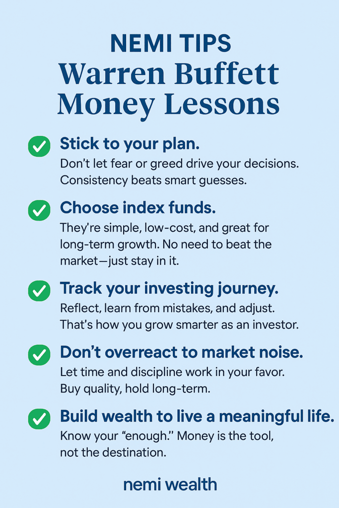 Warren Buffett, 5 Warren Buffett money lessons