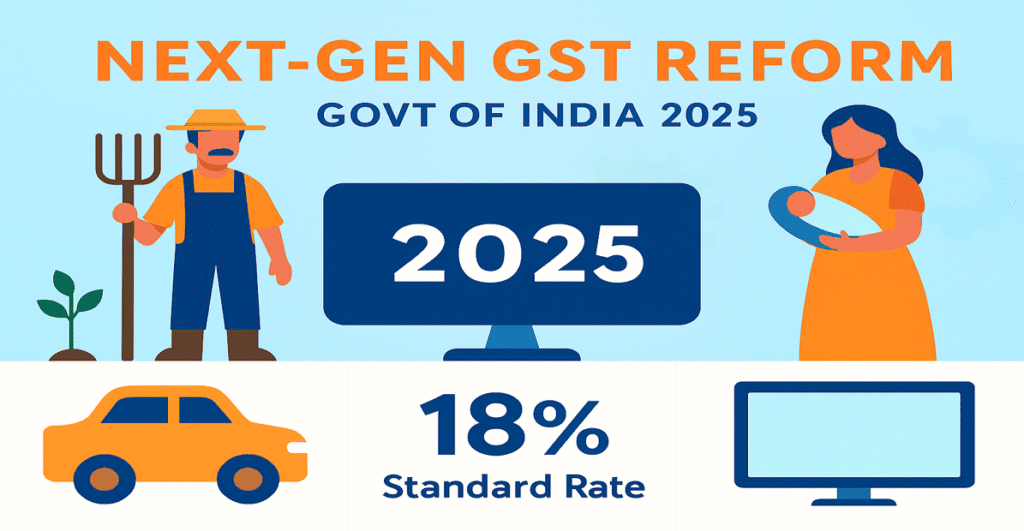 GST reform 2025, New GST slabs 2025, GST rate cut India, GST 5% and 18%, GST Council decisions 2025, GST new structure India