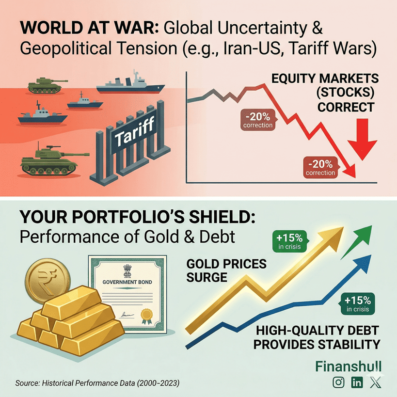 Gold and Debt as best investment options India 2026 during war